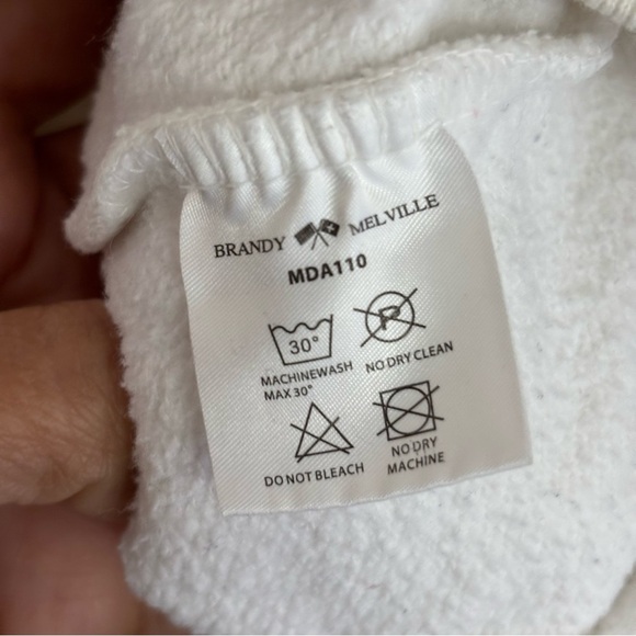 Brandy Melville White Hoodie with Butterfly Embroidery - Picture 8 of 9